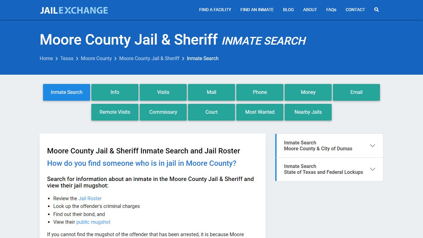 Moore County Jail & Sheriff Inmate Search - Jail Exchange